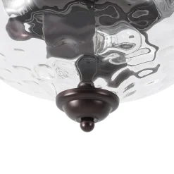 2-light Hammered Glass Flush Mount Ceiling Light
