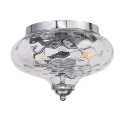 2-light Hammered Glass Flush Mount Ceiling Light