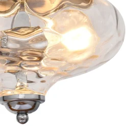 2-light Hammered Glass Flush Mount Ceiling Light