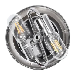 2-light Hammered Glass Flush Mount Ceiling Light