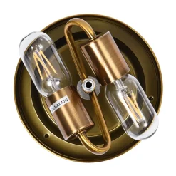 2-light Hammered Glass Flush Mount Ceiling Light