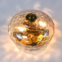 2-light Hammered Glass Flush Mount Ceiling Light