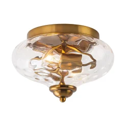 2-light Hammered Glass Flush Mount Ceiling Light