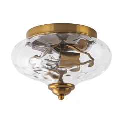 2-light Hammered Glass Flush Mount Ceiling Light