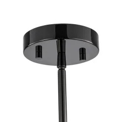9-Light Hammered Smoked Glass Bubble Black Sputnik Chandelier
