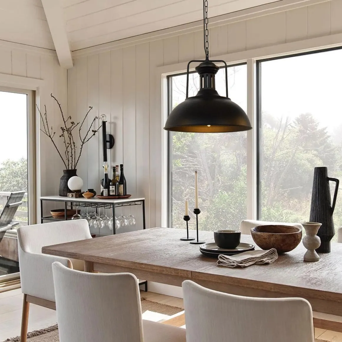 1-Light Industrial Dome Pendant Light