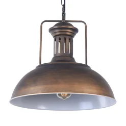 1-Light Industrial Dome Pendant Light