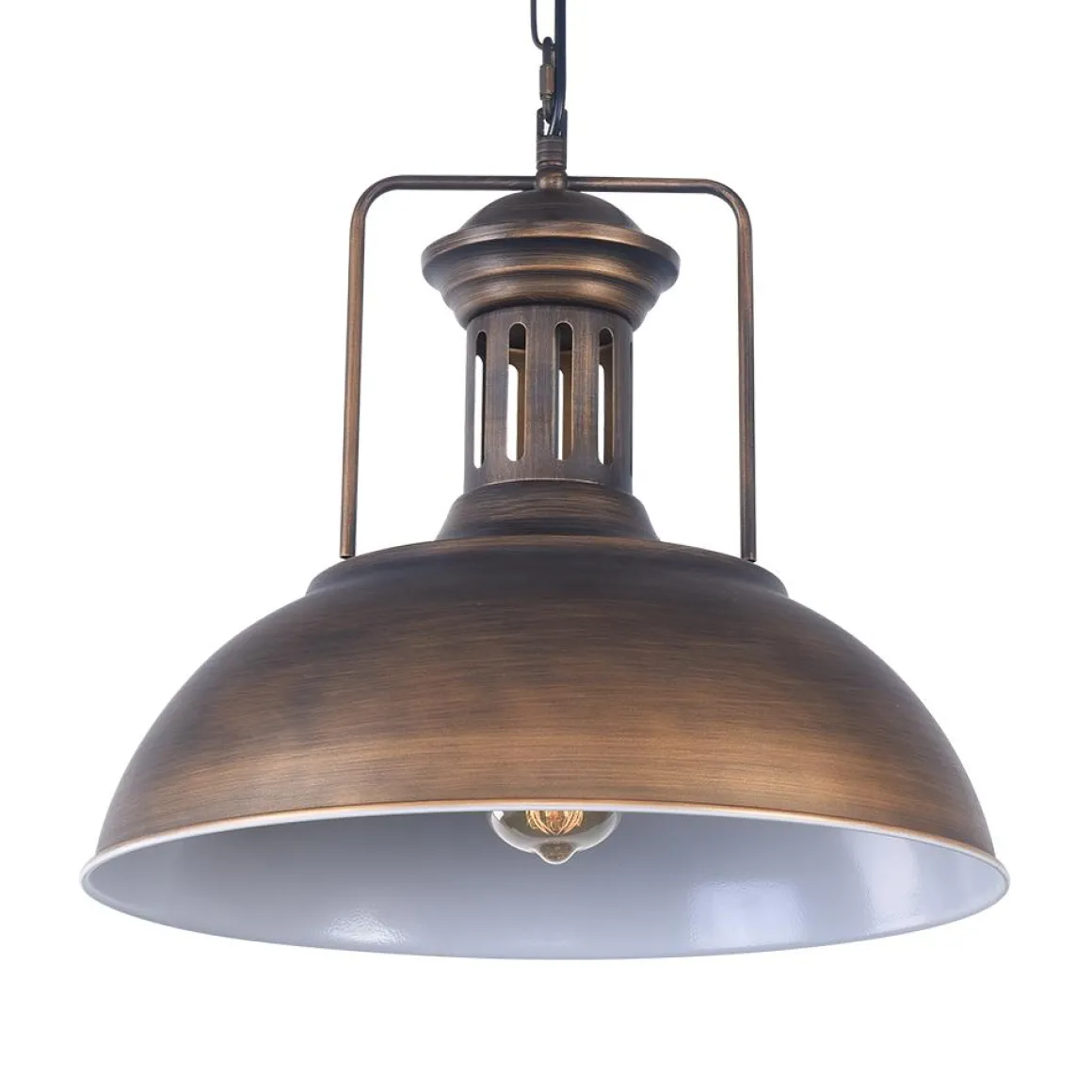 1-Light Industrial Dome Pendant Light