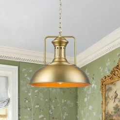 1-Light Industrial Dome Pendant Light