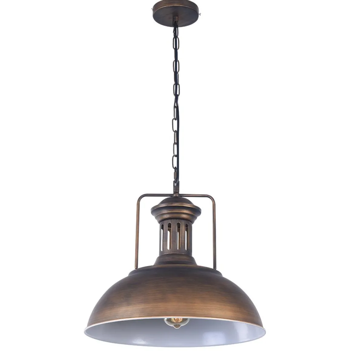 1-Light Industrial Dome Pendant Light