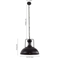 1-Light Industrial Dome Pendant Light
