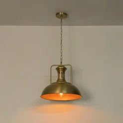 1-Light Industrial Dome Pendant Light