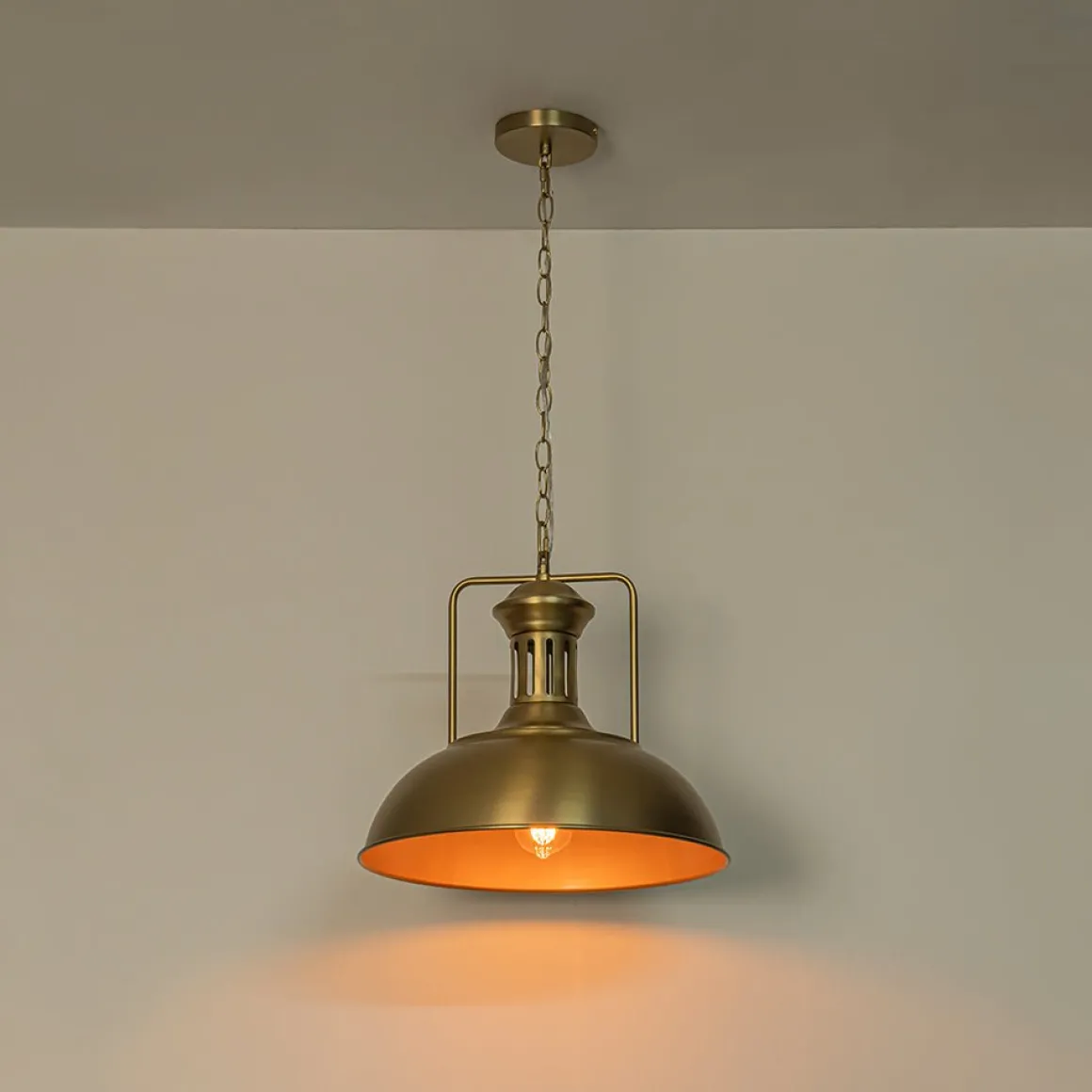 1-Light Industrial Dome Pendant Light