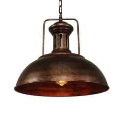 1-Light Industrial Dome Pendant Light