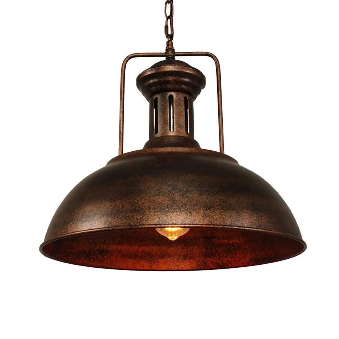 1-Light Industrial Dome Pendant Light