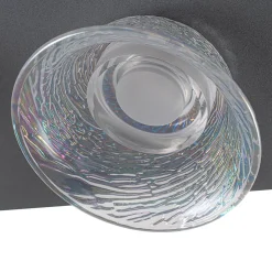 4-Light Iridescent Glass Bell LED Square Semi Flush Mount