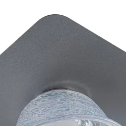 4-Light Iridescent Glass Bell LED Square Semi Flush Mount