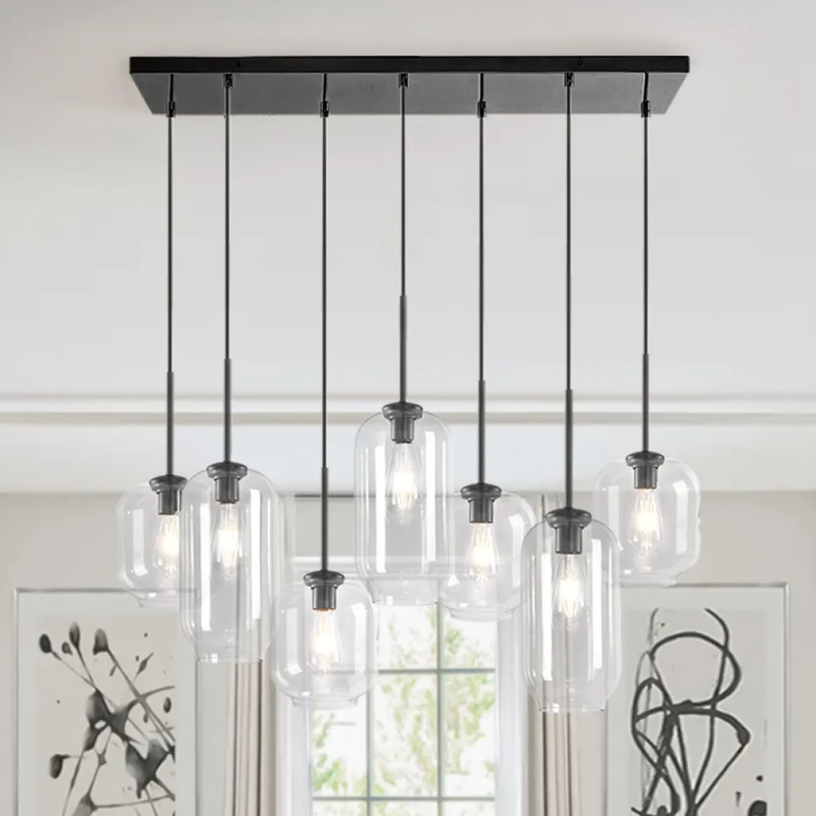 7-light Kitchen Island Cluster Pendant Chandelier