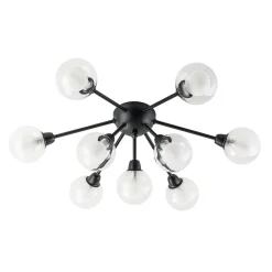 9-Light Layered Glass Bubble Sputnik Semi Flush Chandelier