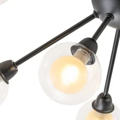 9-Light Layered Glass Bubble Sputnik Semi Flush Chandelier