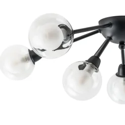 9-Light Layered Glass Bubble Sputnik Semi Flush Chandelier