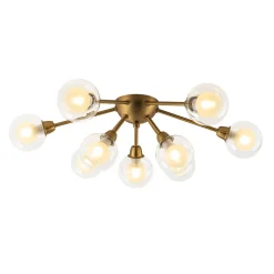 9-Light Layered Glass Bubble Sputnik Semi Flush Chandelier