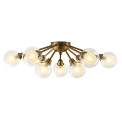 9-Light Layered Glass Bubble Sputnik Semi Flush Chandelier