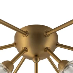 9-Light Layered Glass Bubble Sputnik Semi Flush Chandelier