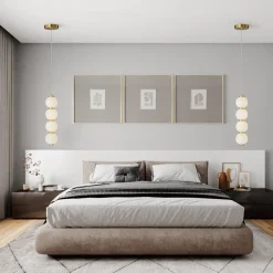 4-Light LED Frosted Glass Strand Globe Pendant Light
