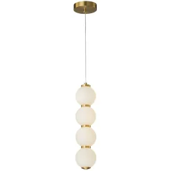 4-Light LED Frosted Glass Strand Globe Pendant Light