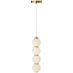 4-Light LED Frosted Glass Strand Globe Pendant Light