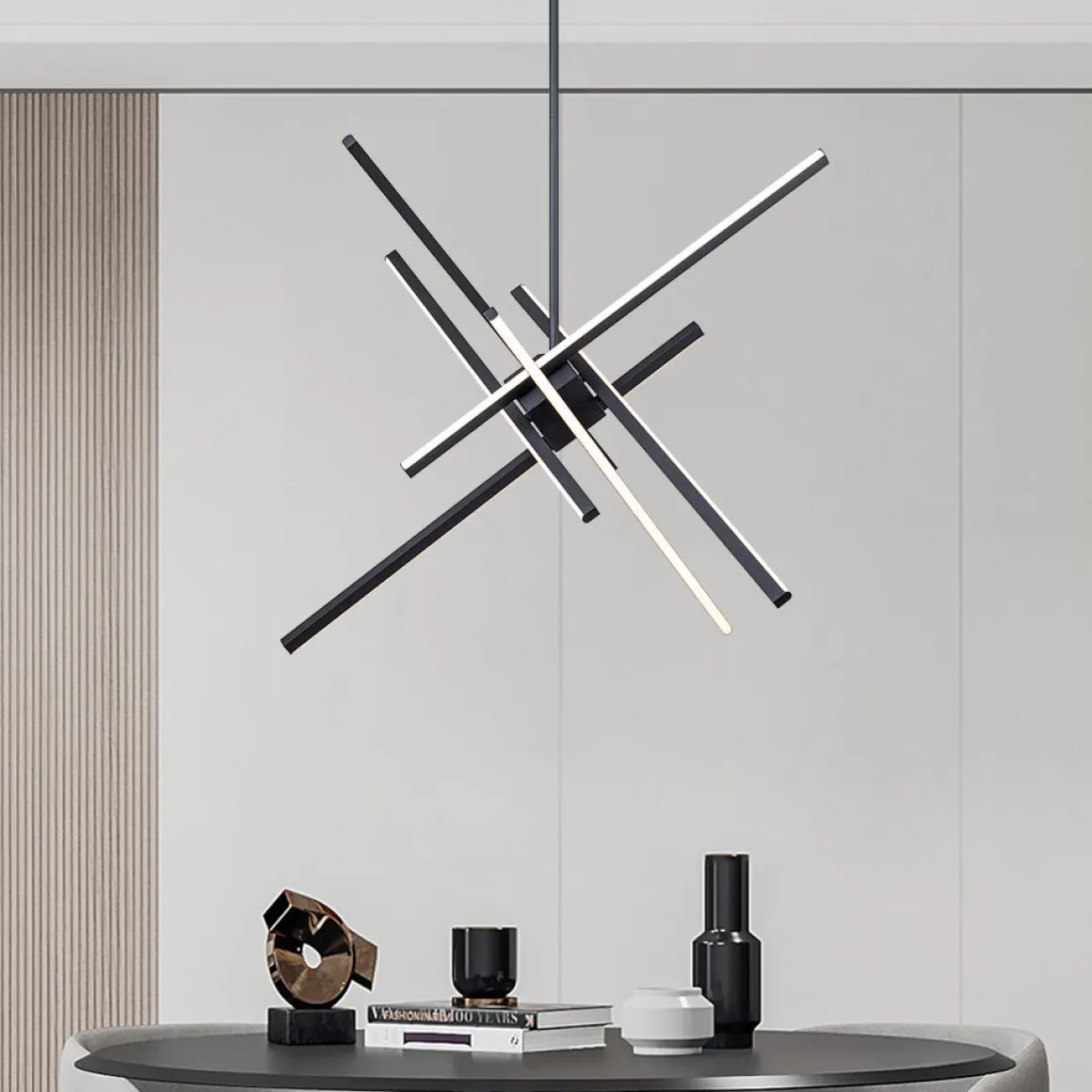 6-Light LED Rod Sputnik Chandelier