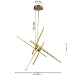 6-Light LED Rod Sputnik Chandelier
