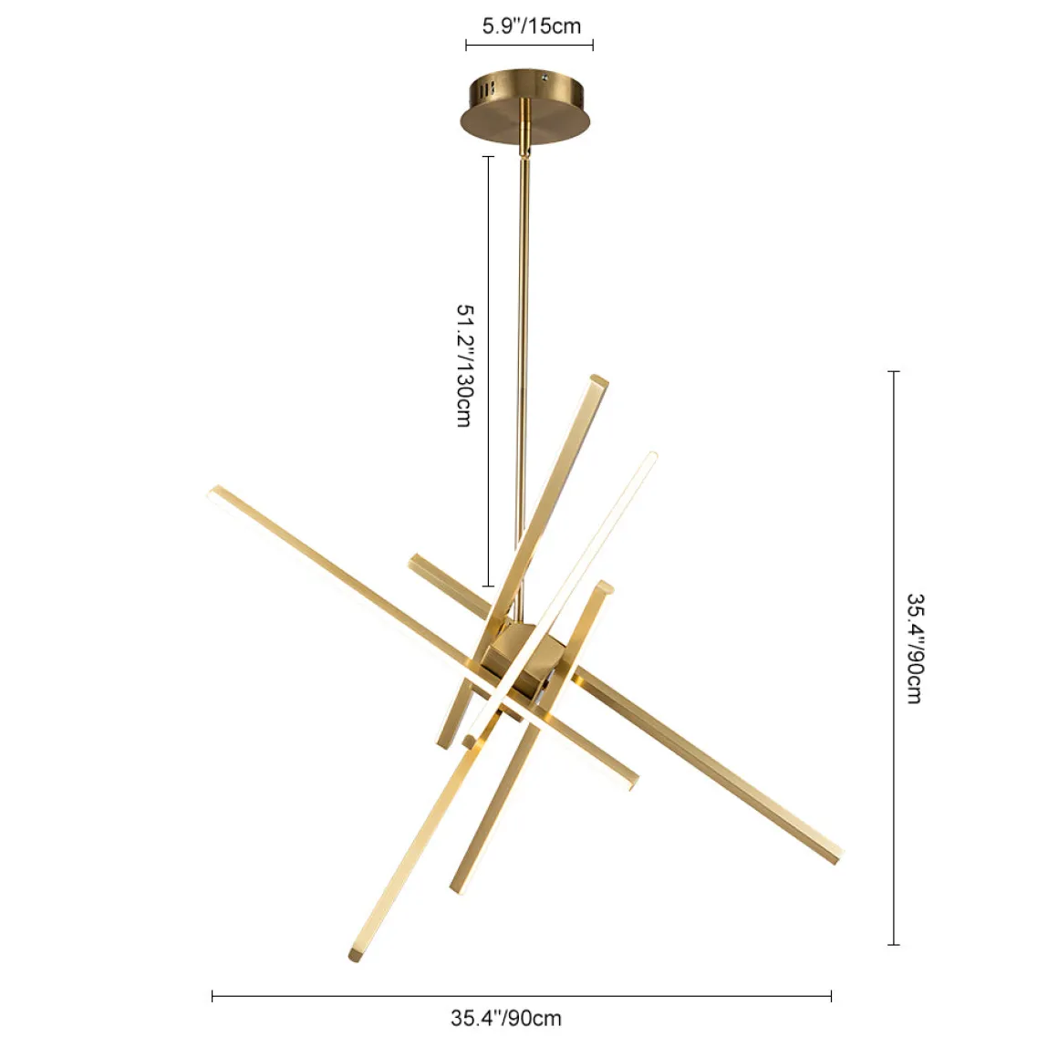 6-Light LED Rod Sputnik Chandelier