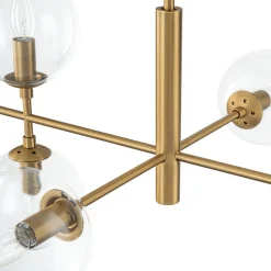 8-Light Linear Sputnik Clear Glass Bubble Chandelier