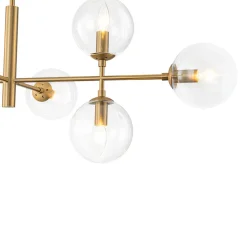 8-Light Linear Sputnik Clear Glass Bubble Chandelier
