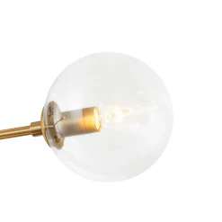 8-Light Linear Sputnik Clear Glass Bubble Chandelier