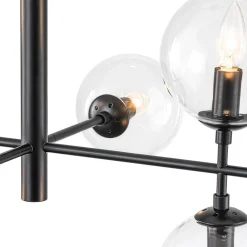 8-Light Linear Sputnik Clear Glass Bubble Chandelier