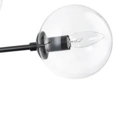 8-Light Linear Sputnik Clear Glass Bubble Chandelier