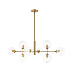 8-Light Linear Sputnik Clear Glass Bubble Chandelier