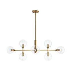 8-Light Linear Sputnik Clear Glass Bubble Chandelier