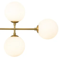 8-Light Linear Sputnik Frosted Glass Globe Chandelier