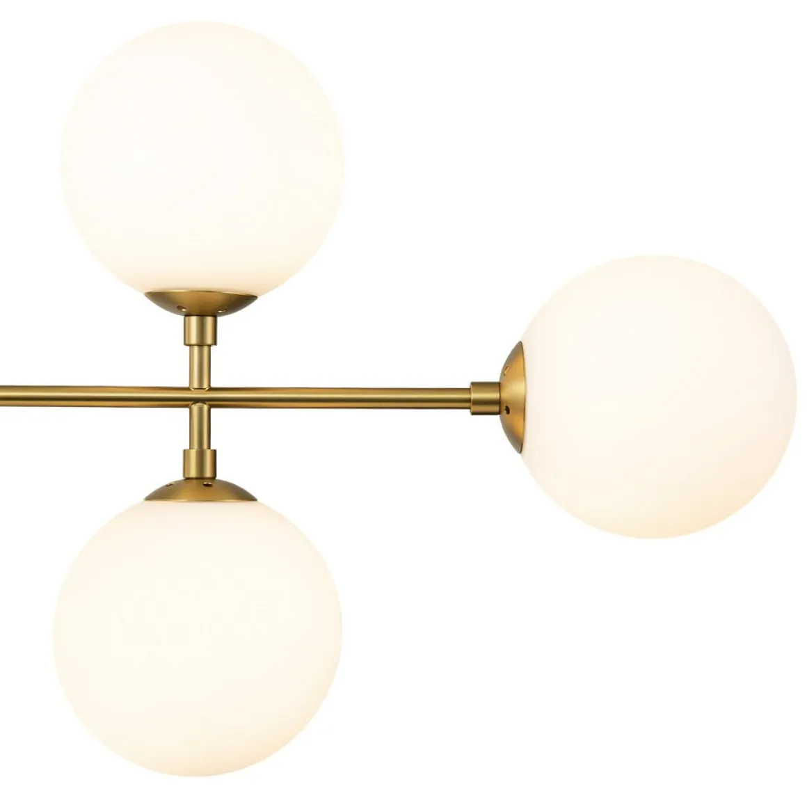 8-Light Linear Sputnik Frosted Glass Globe Chandelier