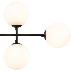 8-Light Linear Sputnik Frosted Glass Globe Chandelier
