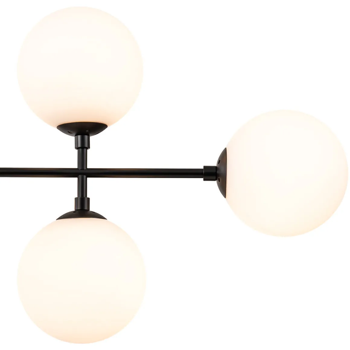 8-Light Linear Sputnik Frosted Glass Globe Chandelier