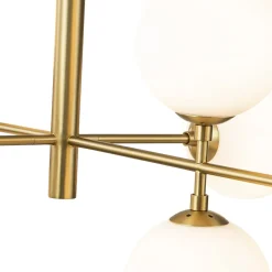 8-Light Linear Sputnik Frosted Glass Globe Chandelier