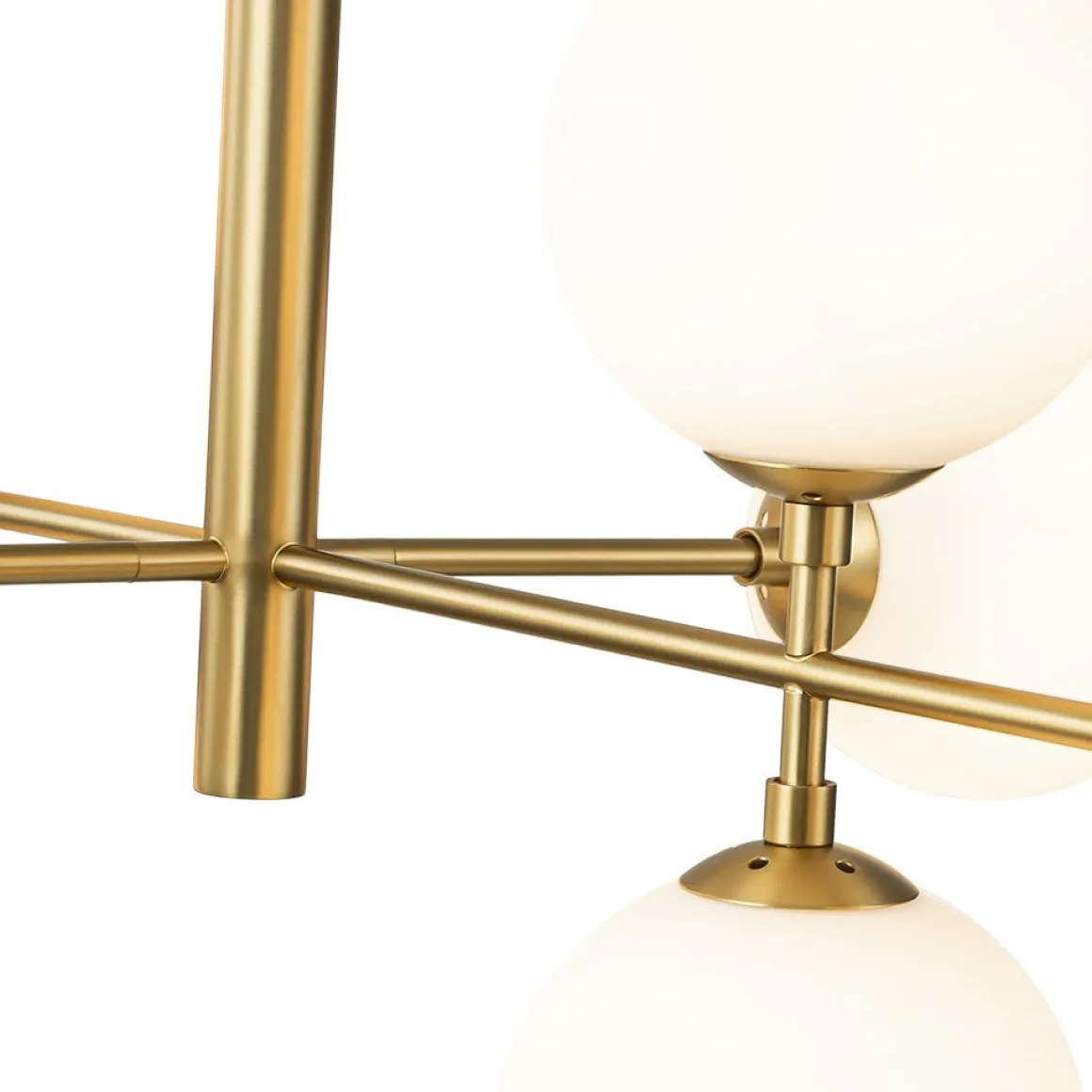 8-Light Linear Sputnik Frosted Glass Globe Chandelier