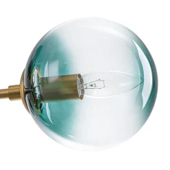 8-Light Linear Sputnik Tinted Blue Glass Bubble Chandelier