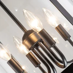 4-Light Manor Glass Wide Cylinder Lantern Pendant Light