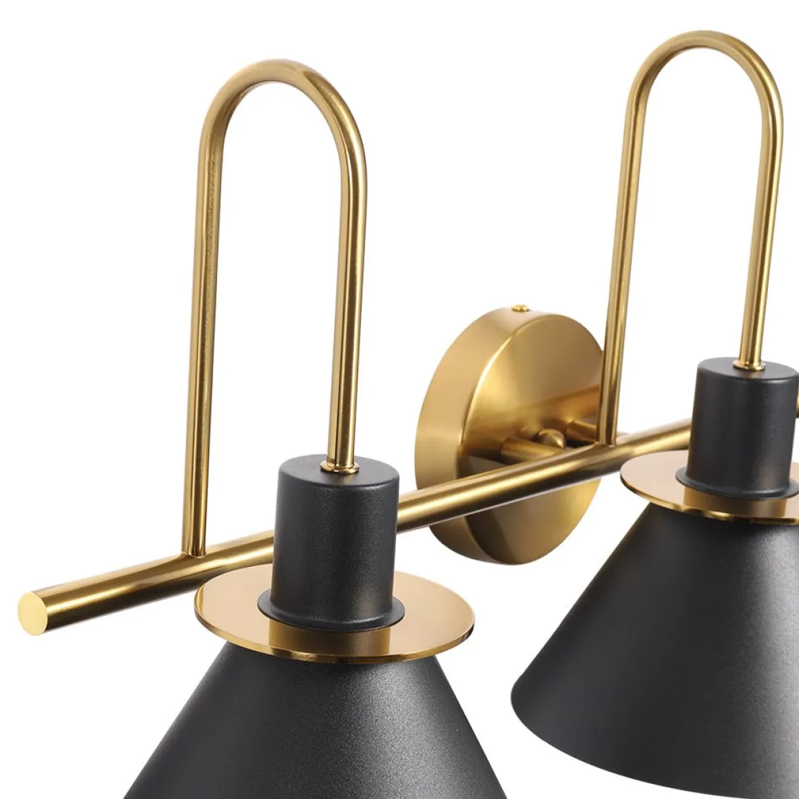 3-Light Metal Conical Shade Bathroom Vanity Wall Sconce